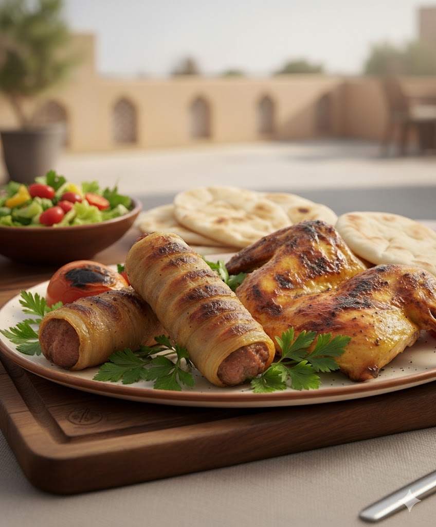 ربع كفتة + ربع فرخة