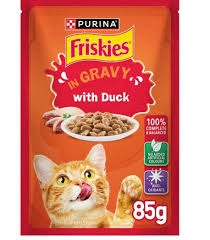 Purina Friskies Duck Chunks in Gravy Wet Cat Food Pouch 85g