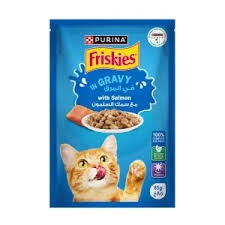 Purina Friskies Salmon Chunks in Gravy Wet Cat Food Pouch 85g