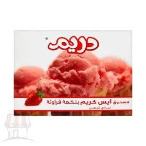 مسحوق ايس كريم بالفراولة دريم 80جم*12