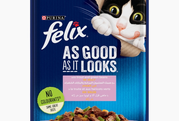 PURINA FELIX As Good as it Looks with Trout and Green Bean Wet Cat Food Pouch 85g