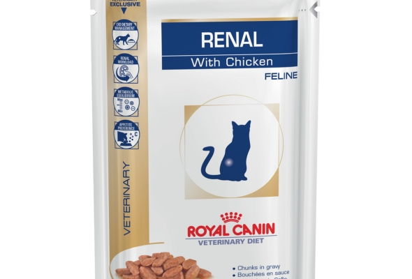 Royal Canin Feline Renal with chicken (85 gm\pouch) - Wet food for Renal and chronic kidney diseases – 12 pouches per box price for one pouch