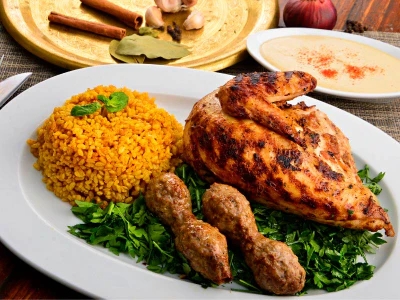 ربع كفتة + ربع فرخة